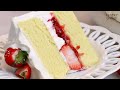 Fluffy strawberry cream cake  chiffon cake
