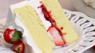 FLUFFY Strawberry Cream Cake | Chiffon Cake screenshot 4