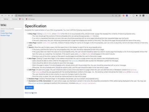 CS50W Project 1 - WIKI