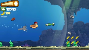 collect 75 bananas under water 🍌🌊 || banana kong game play || 🐢🦍 || #bananakong #gameplay #funny