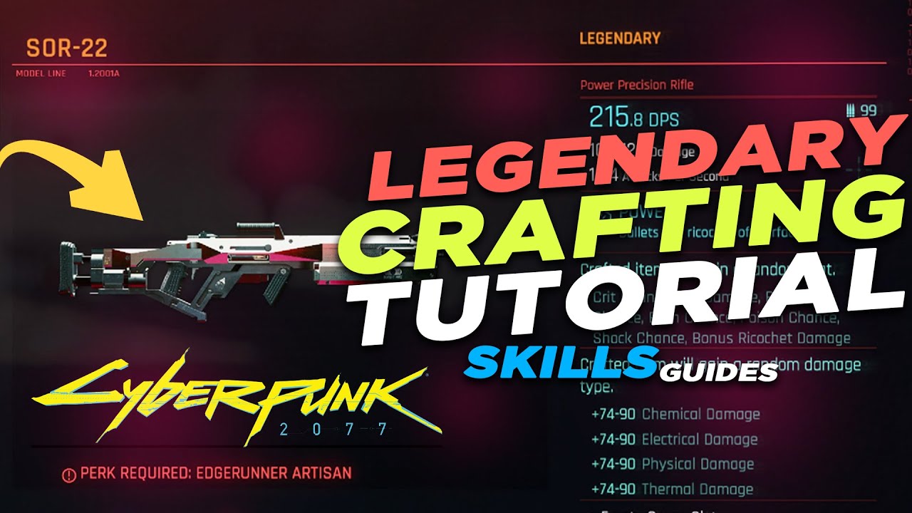 Cyberpunk 2077 How To Craft Epic and Legendary Items!! - Crafting Explained!