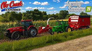 CHOPPING CORN SILAGE FOR OUR CATTLE ON NO CREEK EXPANDED! | Farming Simulator 25