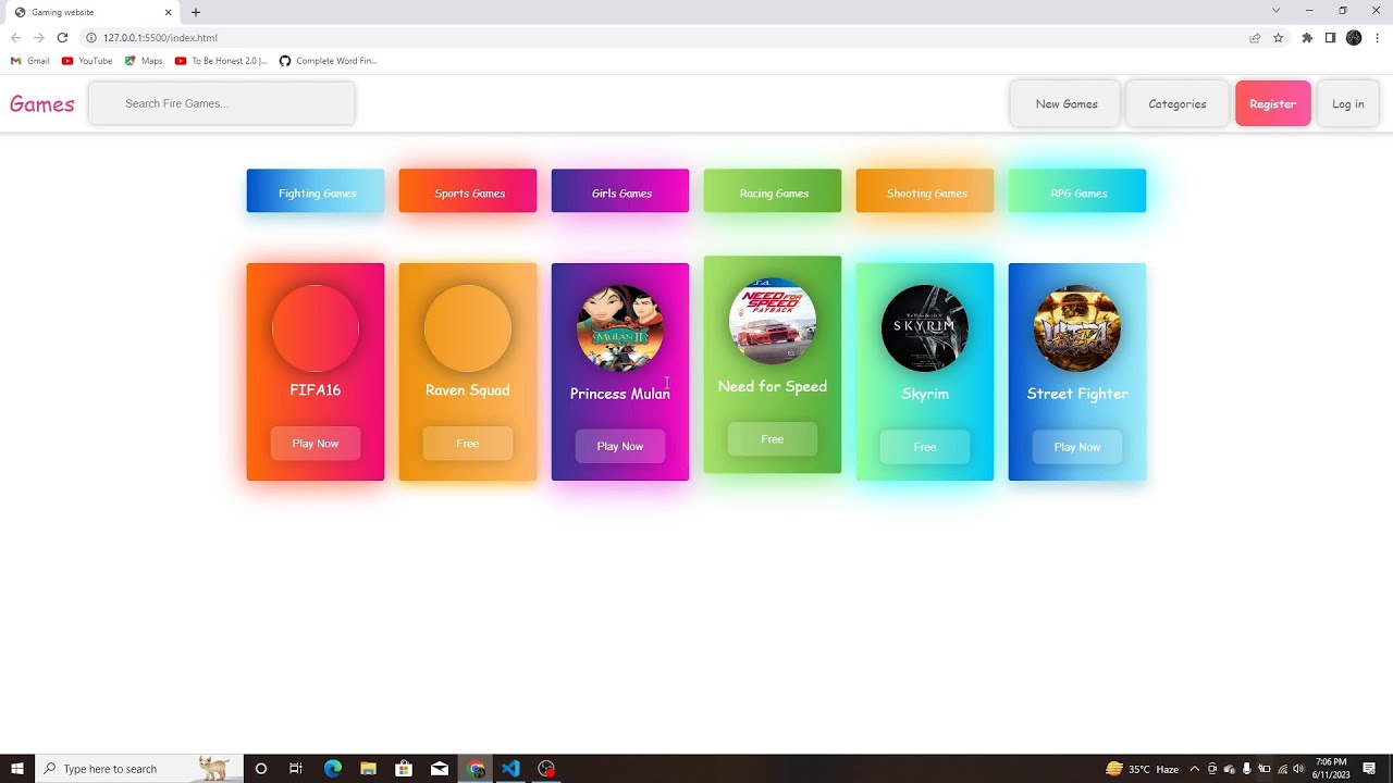 Creating a Beautiful and Responsive UI Design for 'Gaming Website ...