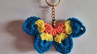 : How to make Crochet Butterfly Keychain