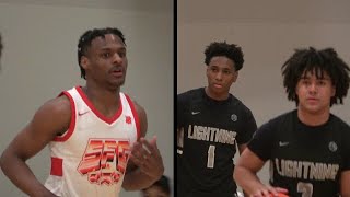 Bronny, Elliot Cadeau \& Tahaad Pettiford FACEOFF @ EYBL!