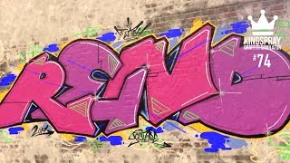 [ Kingspray Graffiti ] EP74: Pink, purple, blue, yellow, and green piece