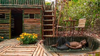 Dig to Build Most Secret Underground House under Bamboo Pool House