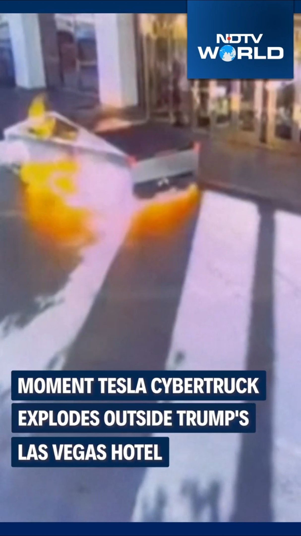 Tesla Cybertruck | Moment When Tesla Cybertruck Explodes Outside Trump's Las Vegas Hotel