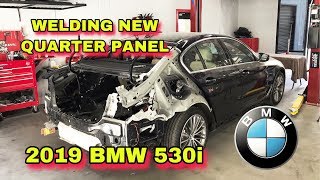 REBUILDING A WRECKED NEW 2019 BMW 530I REAR END DAMAGE PART 2