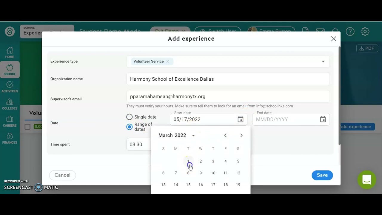 volunteer-service-hour-recording-on-schoolinks-hsed-youtube