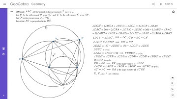 Olympiad Geometry Problem #89: Reflections, Tangents, Perpendicular