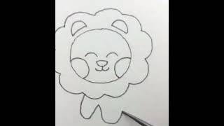 Draw a little lion cub.Short drawing for kids#shorts Draw a little lion cub.Short drawing for kids#shorts
