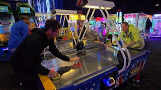 Brendan and me playing air hockey at Gattitown in Lexington, KY (February 1st, 2026)