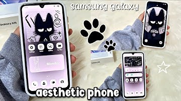 how to have an aesthetic phone｡.:*♡🐈‍⬛️ ✨️ dark theme 🖤 samsung galaxy a15