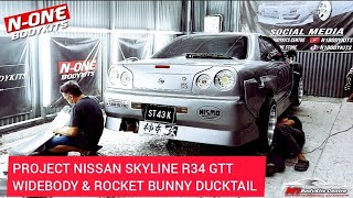 This week 11.43 minutes customize project nissan skyline r34 gtt wide body & rocket bunny ducktail