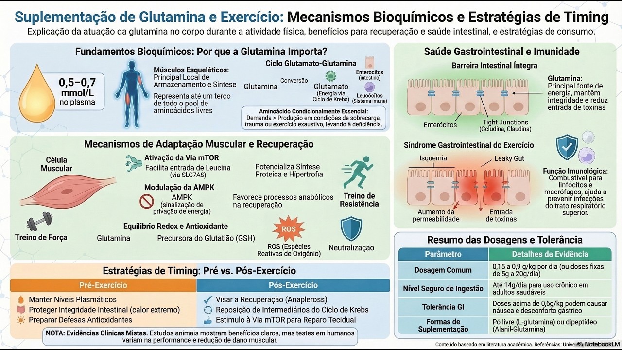 Mecanismos Bioquímicos e Estratégias de Suplementação de Glutamina no Exercício