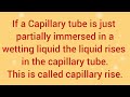 Capillarity action