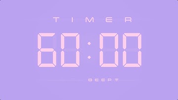 60 Minute Digital Countdown Timer with Simple Beeps 💕💜