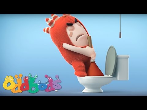 Oddbods-Fuse Unblocks the Toilet 