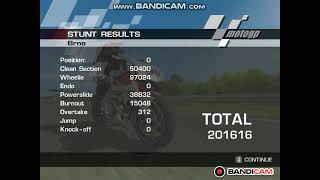 Scoring 201k on Brno Circuit, Stunt mode / Difficulty: Legend / MotoGP Ultimate Racing Technology 2 screenshot 2
