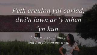Video thumbnail of "Cariad - Gwyneth Glyn (geiriau / lyrics)"