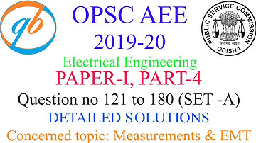 Paper-I || Part 4|| #OPSC​ AEE Electrical Engineering 2019-20