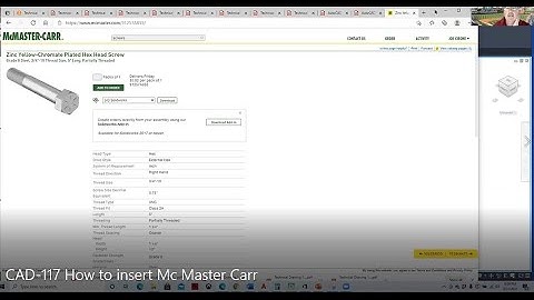 CAD 117 How to insert Mc Master Carr