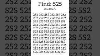 Visual perception test : Spot the hidden 525 in 8 sec. #visualskills #perception #riddles #ahorts