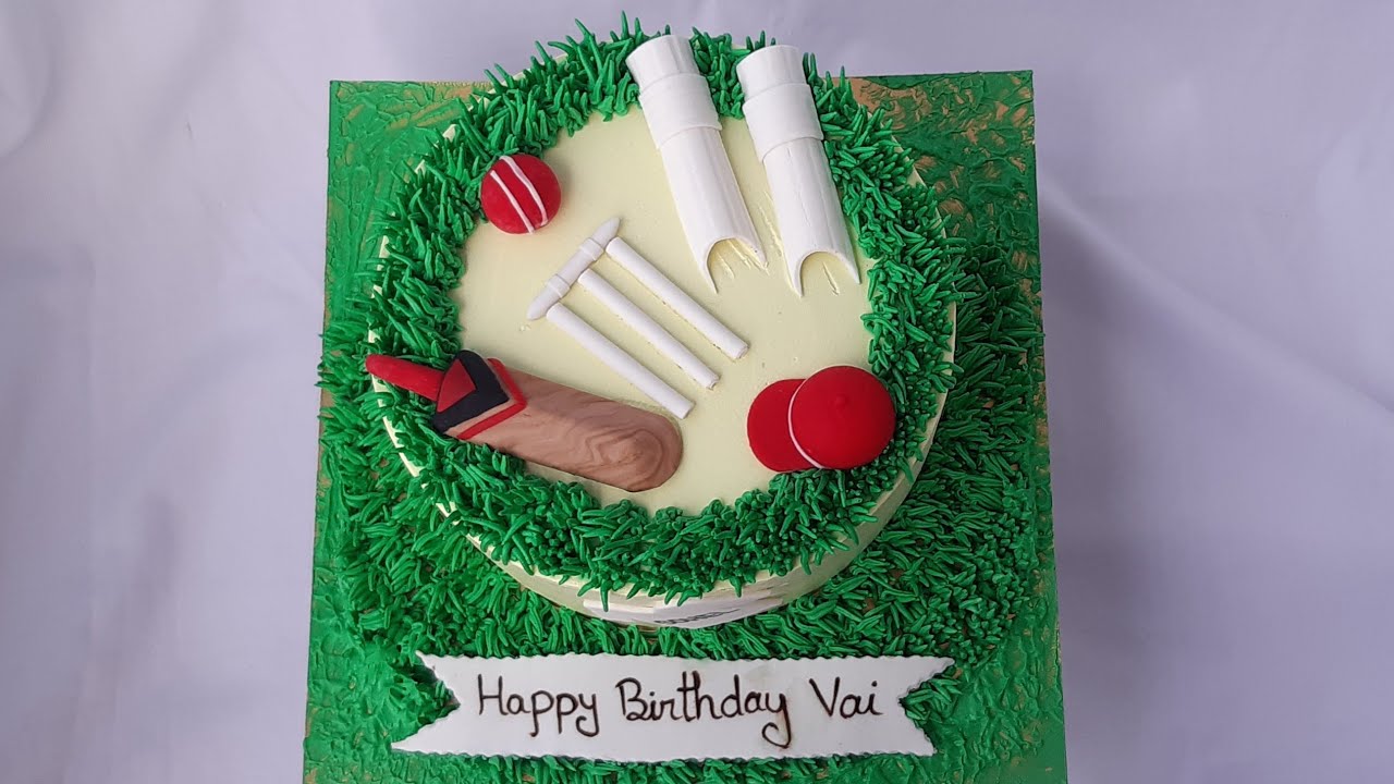 Cricket theme cake decoration tutorial / ক্রিকেট থিম কেক ডেকোরেশন।