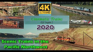 Rare & Scenic Trains in the Pacific Northwest (4K) | Compilation Video of Year 2020 | DJI Inspire 2