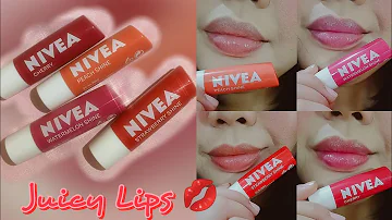 Let Your Lips Shine! Get That Juicy Lips with Nivea Caring Lip Balm! (Lip Balm Swatches)