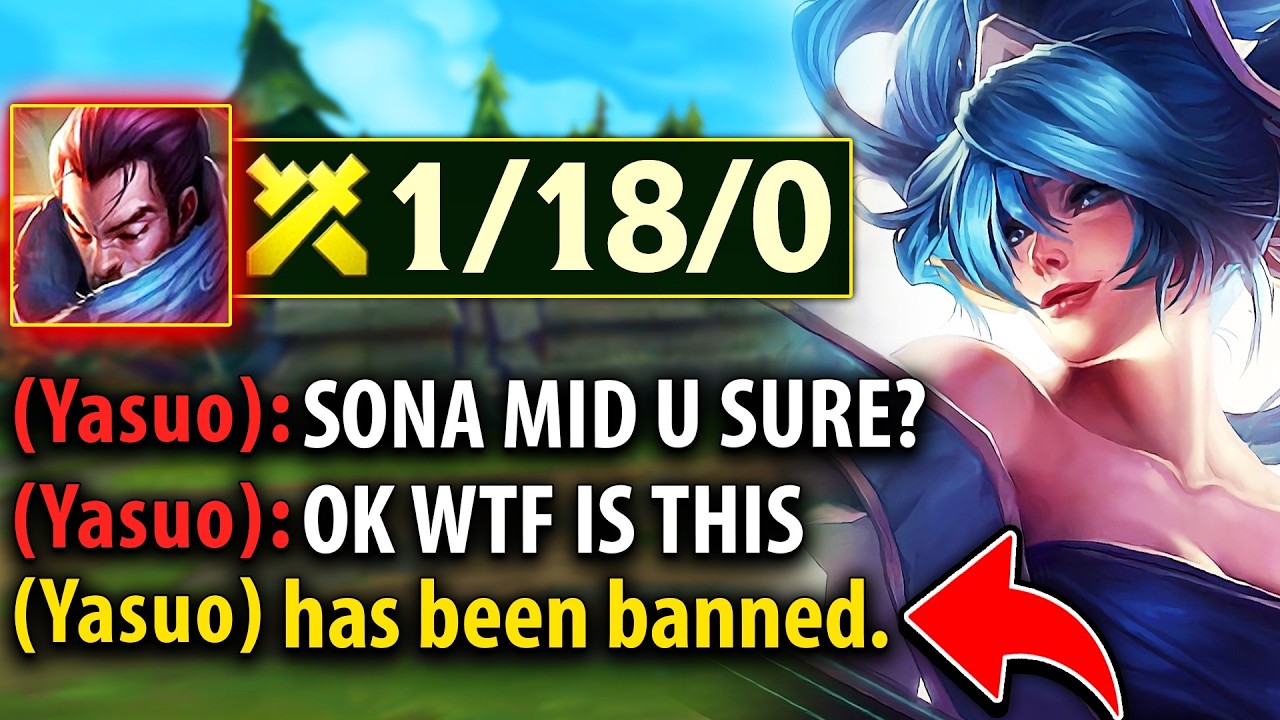TRASH TALKING YASUO GETS HUMBLED WITH SONA MID (I GOT HIM BANNED
