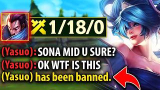 TRASH TALKING YASUO GETS HUMBLED WITH SONA MID (I GOT HIM...