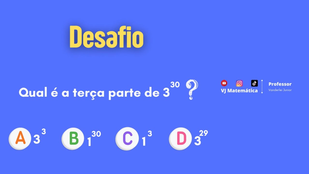 Qual é a terça parte de 3^30 ? - YouTube