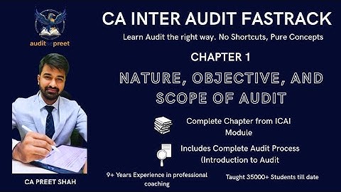 CA Inter Audit Fastrack | Chapter 1 Full Coverage | Nature, Objective & Scope of Audit (ICAI Module)