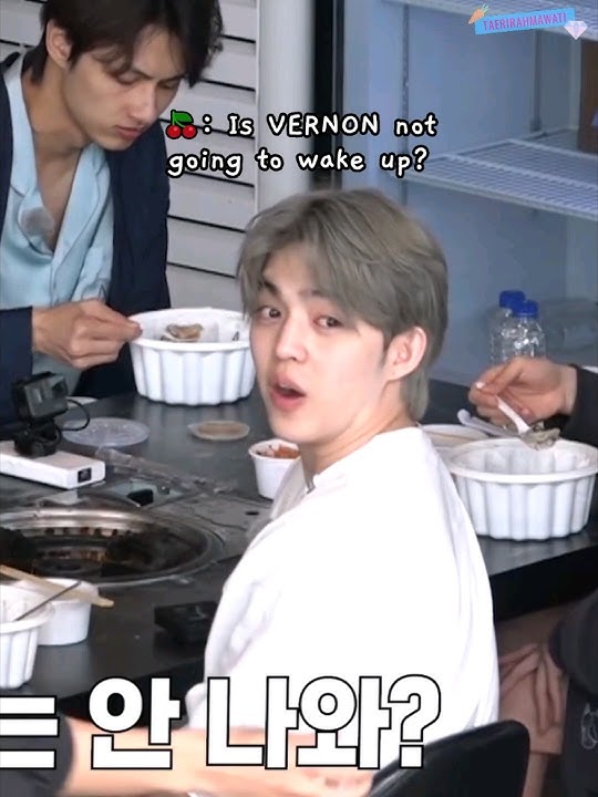 #seventeen wake up in the morning and having breakfast, but #vernon is still sleeping 😭 #GOING_SVT