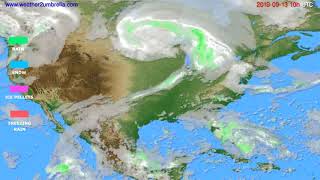 Precipitation forecast USA & Canada // modelrun: 00h UTC 2019-09-11