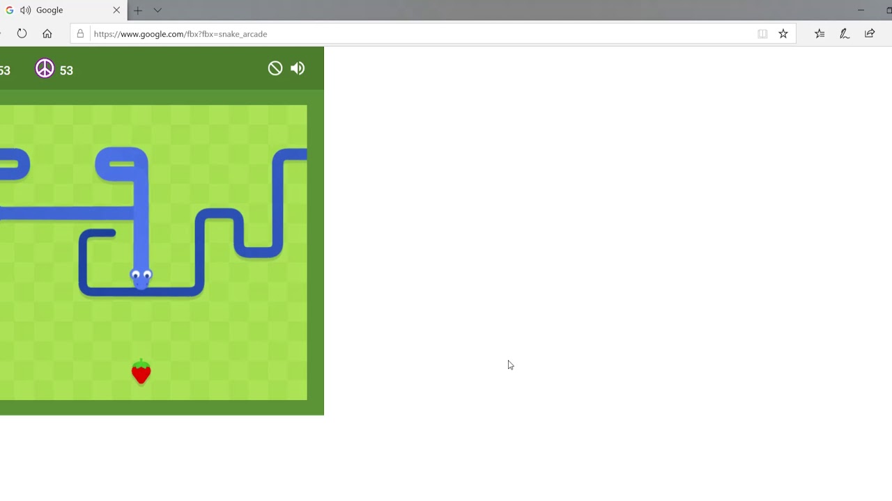 Google Snake Game - Multi Mode - 100 Apples in 2:03.733 