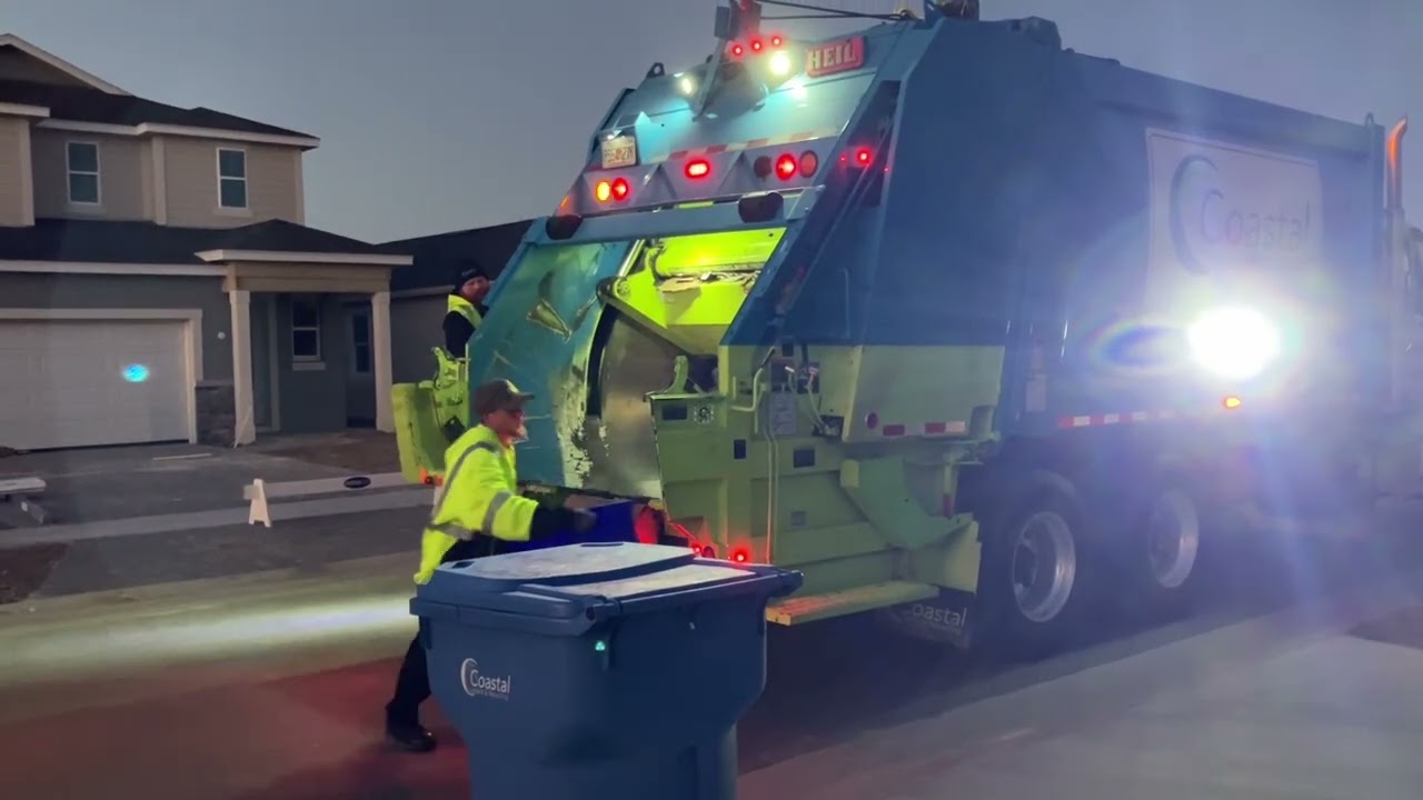 Coastal Waste and Recycling Heil 5k Rear Loader on a tub Route
