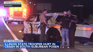 Trooper among 2 injured in collision at crash scene in Posen, ISP says