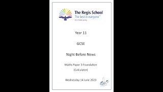 Night Before News Maths Foundation Paper3