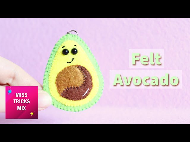 Avocado Felt Keychain Sewing Tutorial | Felt Crafts | Kawaii