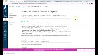 HOW to submit a final draft of your annotated bibliography