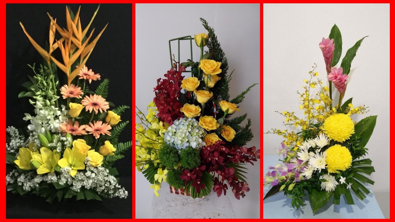 best and most stylish ikebana new Flowers decoration YouTube