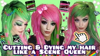 How I Cut & Dyed My Hair Like A Scene Queen | plu.toni.an