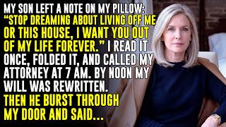 My son left a note I want you out of my life forever At 7 AM I called my attorney Then he