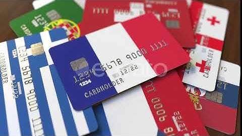 Emphasized Bank Card with Flag of France | Motion Graphics - Envato elements