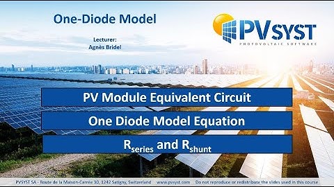 PVsyst 7 _ One Diode Model