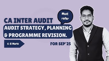 Audit Strategy, planning and programme revision for Sep