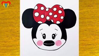 MİCKEY MOUSE çizimi - kolay KARAKTER çizimleri - basit, güzel, tatlı, sevimli, resim, adım adım